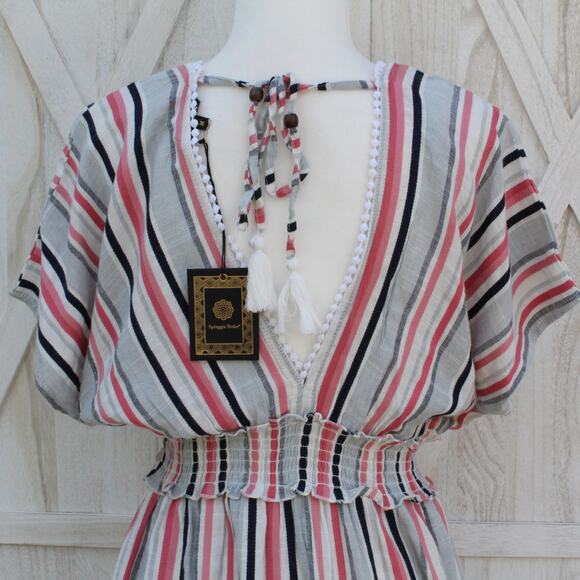 Spiaggia Dolce Striped Ruffled Mini Dress M - Picture 7 of 11
